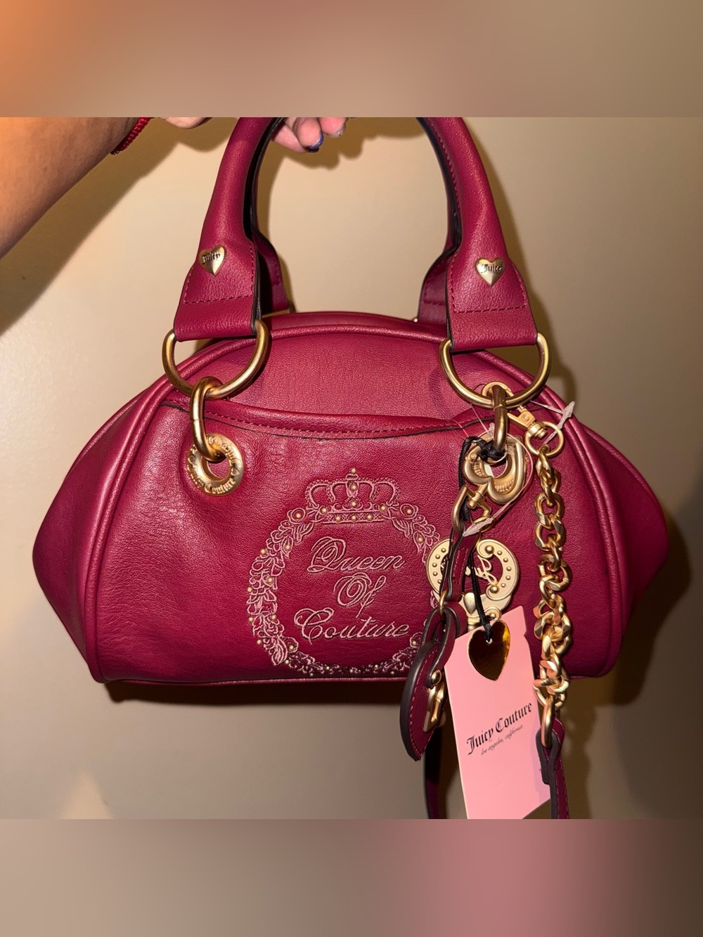NEW Juicy Couture NEW Queen of Couture Satchel Style in Cranberry Juice